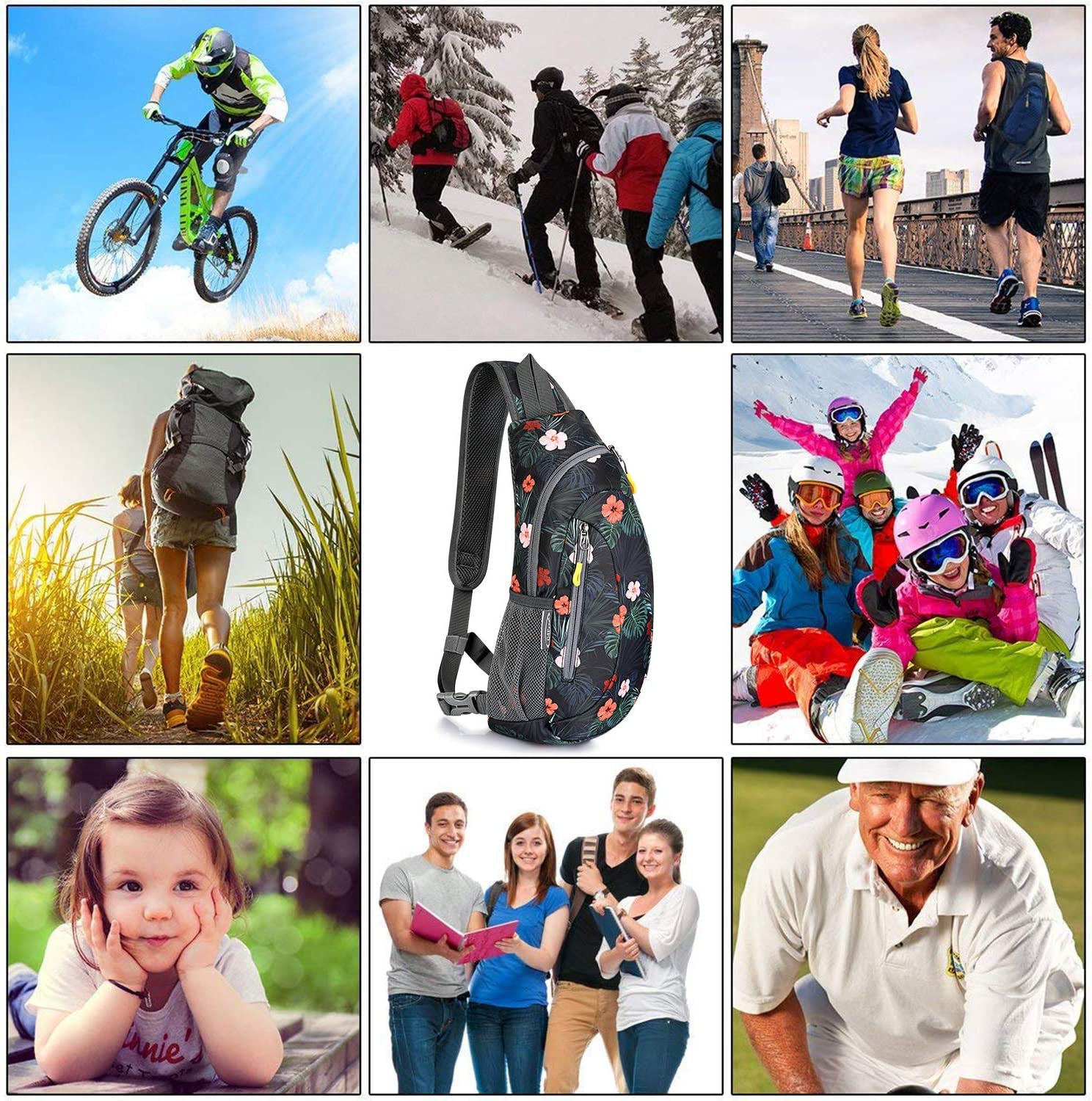 G4Free Sling Bags Men Shoulder Backpack Small Cross Body Chest Sling Backpack (Black) - Image 7